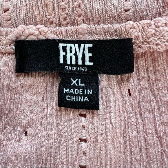 Frye Blush Pink Textured Long Puff Sleeve Western Cottagecore Blouse SZ XL - Picture 8 of 13